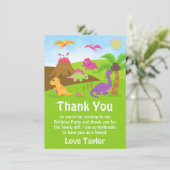 ガール恐竜の誕生日パーティーサンキューカード サンキューカード (スタンド正面)