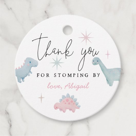 ガール恐竜誕生日ストーピングバイ フェイバータグ (正面)