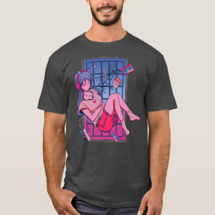ガール日本のミュージックアニメマンガグラフィックアートジャパン Tシャツ