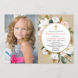 ガール最初の聖体拝領写真の招待 招待状