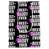 ガール最高のダディーエバーパターン ミディアムペーパーバッグ (裏面)