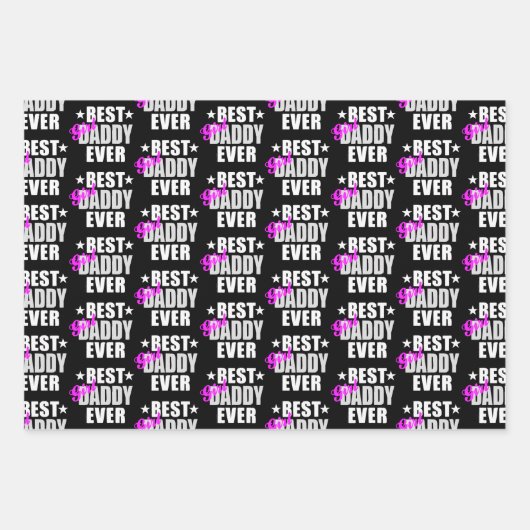 ガール最高のダディーエバーパターン ラッピングペーパーシート (正面3)