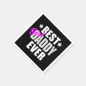 ガール最高のダディーエバー スタンダードカクテルナプキン (角)