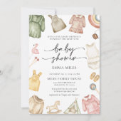 ガール服ベビーシャワー招待状 招待状 (正面)