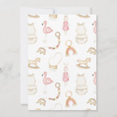 ガール服ベビーシャワー招待状 招待状 (裏面)