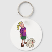 ガール歩くAドッグキーチェーン キーホルダー (正面)