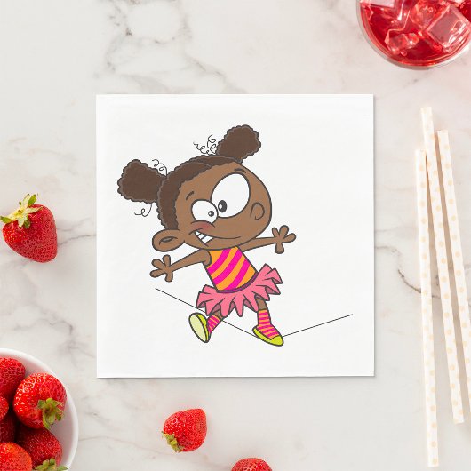 ガール歩くA綱渡り スタンダードランチョンナプキン