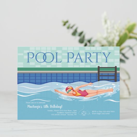 ガール泳ぐ人 招待状 (スタンド正面)