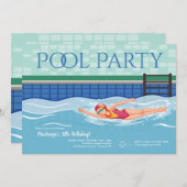 ガール泳ぐ人 招待状 (正面/裏面)