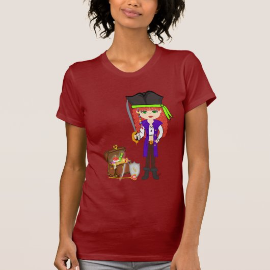 ガール海賊不機嫌モーガンラクハムTシャツ Tシャツ (正面)
