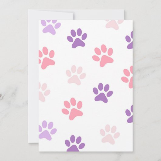 ガール獣医動物子供の誕生日パーティー 招待状 (裏面)