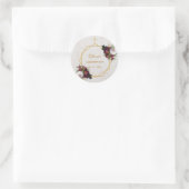 ガール確認ブルガンディレッドペオニースマーブル金ゴールド ラウンドシール (バッグ)