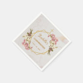 ガール確認大理石金ゴールドピンクオーキズフローラ スタンダードカクテルナプキン (角)