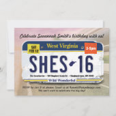 ガール第16誕生日ウェストバージニア免許招待状 招待状 (正面)