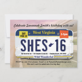 ガール第16誕生日ウェストバージニア免許招待状 招待状