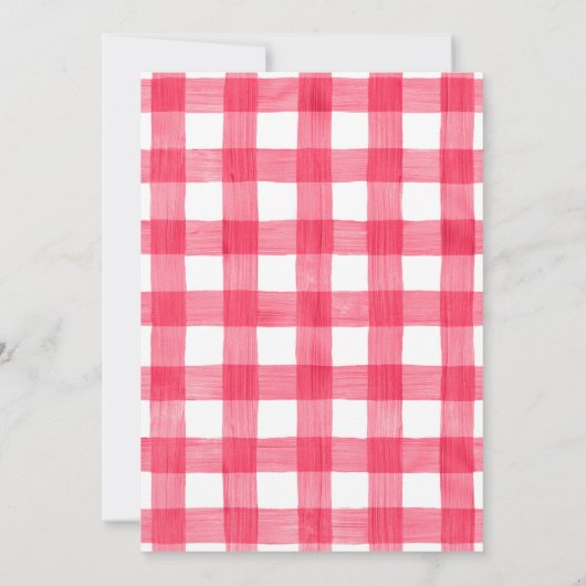 ガール納屋周囲の庭ピンクファームアニマルズベビーシャワー 招待状 (裏面)