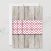 ガール素朴ウッドファミリーベビーQシャワー 招待状 (裏面)