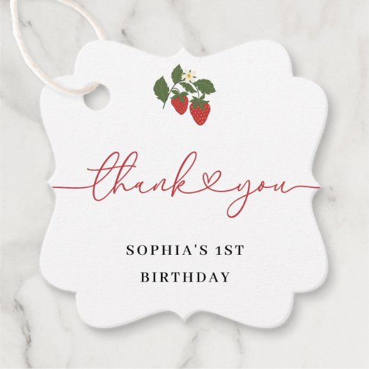 ガール素朴エレガントズベリーファースト誕生日 フェイバータグ (正面)