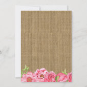 ガール素朴ピンクフローラベビーありがとう 招待状 (裏面)