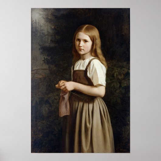 ガール編み物, 1854 ポスター (正面)