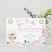 ガール美しい製品スパパーティー誕生日招待状 招待状 (スタンド正面)