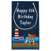 ガール航海のベアーレッド&ネイビーハッピーバースデー スモールペーパーバッグ (裏面)