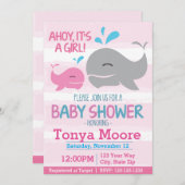 ガール航海のベビーシャワー招待状 招待状 (正面/裏面)