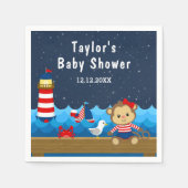 ガール航海のモンキーレッドとネイビーベイビーシャワー スタンダードカクテルナプキン (正面)