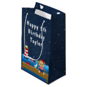 ガール航海のモンキーレッド&ネイビーハッピーバースデー スモールペーパーバッグ (正面アングル)