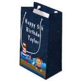 ガール航海のモンキーレッド&ネイビーハッピーバースデー スモールペーパーバッグ (裏面アングル)
