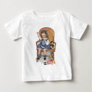 ガール裁縫ドリー ベビーTシャツ