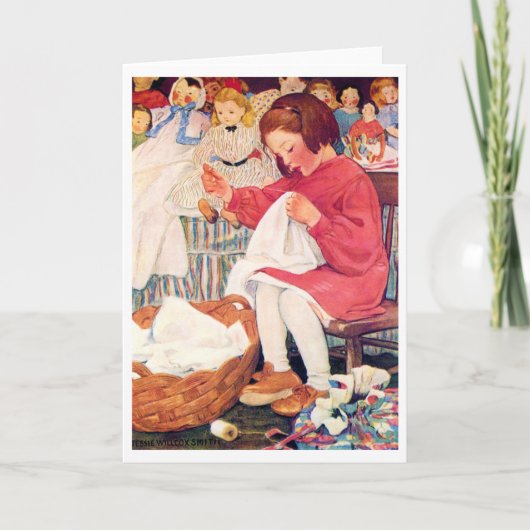 ガール裁縫、ジェシー・ウィルコック・スミス カード (正面)