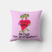 ガール誇りを持ったギフトのおじいさん クッション (裏面)