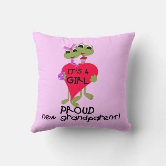 ガール誇りを持ったギフトのおじいさん クッション (裏面)