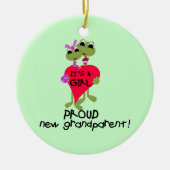 ガール誇りを持ったギフトのおじいさん セラミックオーナメント (正面)