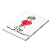 ガール誇りを持ったギフトのおじいさん ノートパッド (回転)