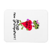 ガール誇りを持ったギフトのおじいさん マグネット (横)