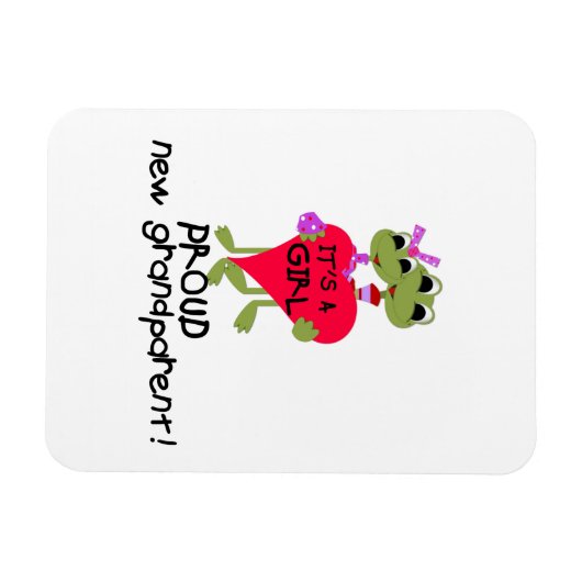 ガール誇りを持ったギフトのおじいさん マグネット (横)