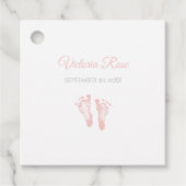 ガール誕生メシンプルメントピンク大切の足跡 フェイバータグ (正面)