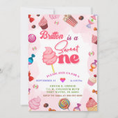 ガール誕生日キャンディスウィートワンパーティー 招待状 (正面)