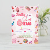 ガール誕生日キャンディスウィートワンパーティー 招待状 (スタンド正面)