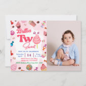 ガール誕生日キャンディツスウィートパーティー 招待状 (正面)