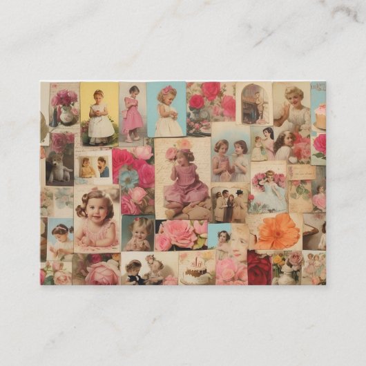 ガール誕生日コラージュ コーリングカード (正面)