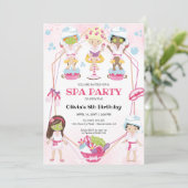 ガール誕生日スパとメイクアップ 招待状 (スタンド正面)