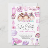 ガール誕生日スパパーティー 招待状 (正面)