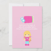 ガール誕生日スランバーパーティの招待状 招待状 (裏面)