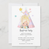ガール誕生日スランバーパーティー 招待状 (正面)