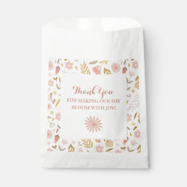 ガール誕生日ピンクパステルワイルドフラワー フェイバーバッグ