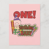 ガール誕生日ベビーTシャツとギフト ポストカード (正面)