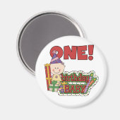 ガール誕生日ベビーTシャツとギフト マグネット (正面/裏面)